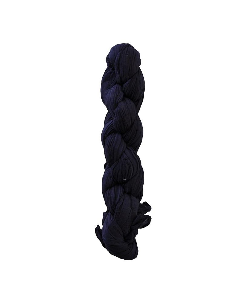 Foulard chèche en coton bleu marine tressé - Boutique Toutacoo