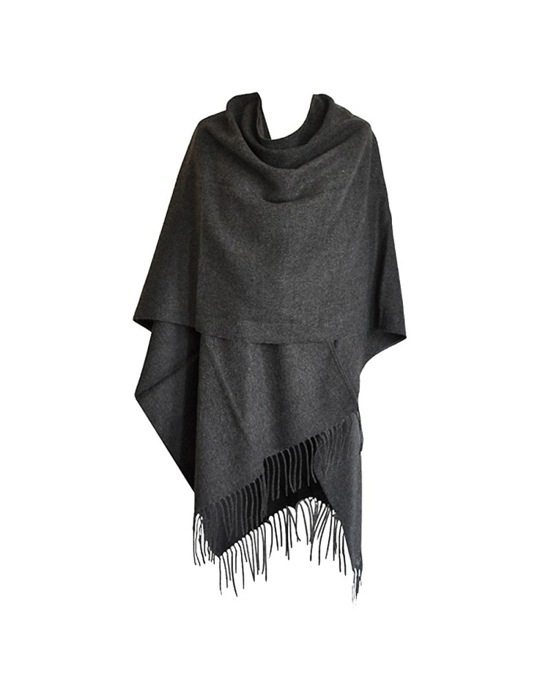 Grey poncho with fringes for women - Buy ponchos - Toutacoo.
