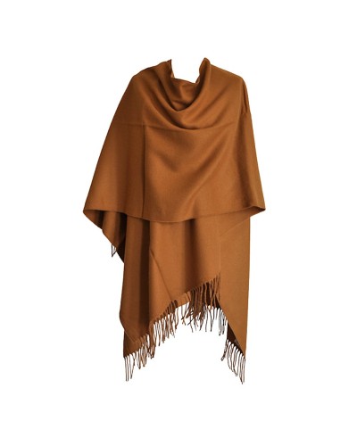 Poncho camel avec franges pour femme - Acheter ponchos - Toutacoo.