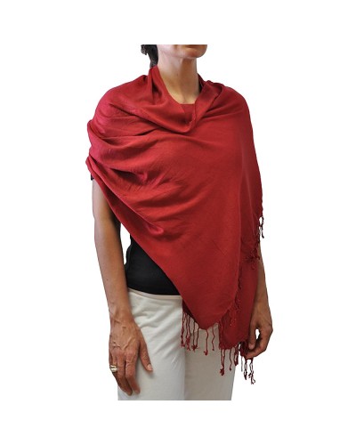 Echarpe pashmina Prune - Expédition sous 48 H - Boutique en ligne Toutacoo.