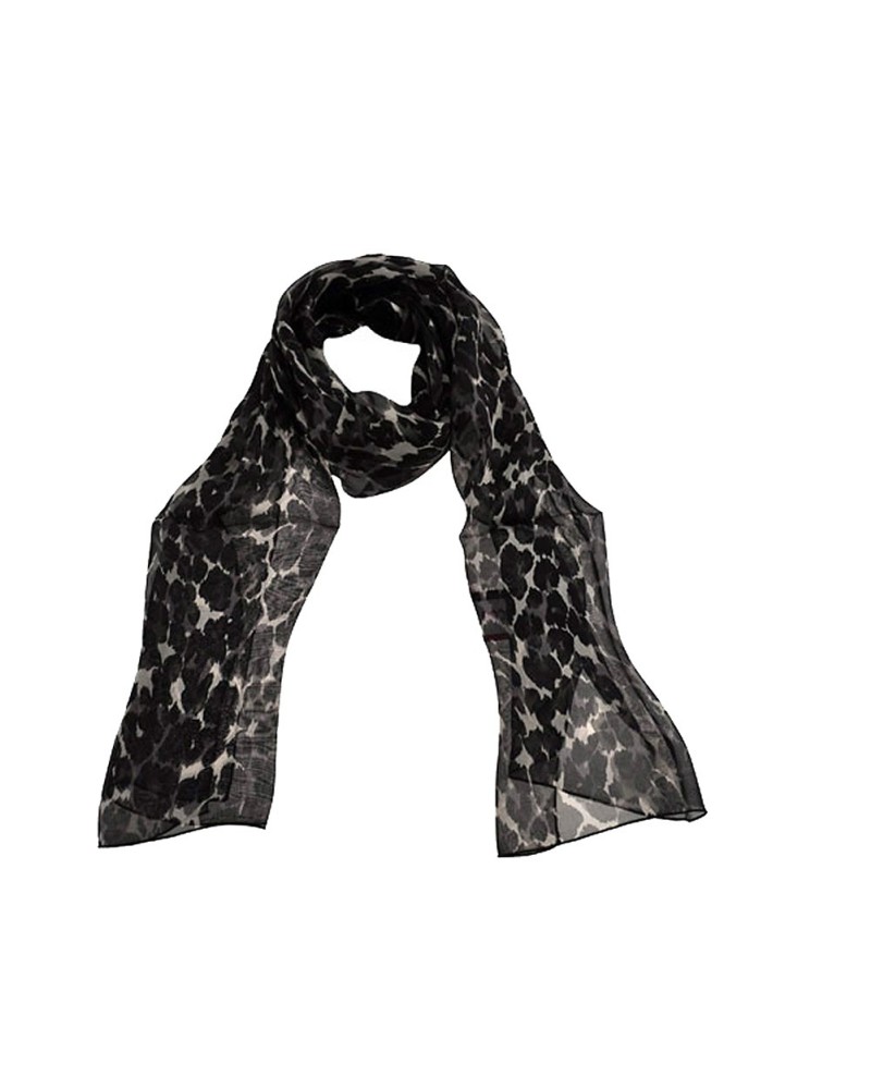 Foulard léopard en soie, Foulard noir - Vente en ligne de foulards - TOUTACOO.