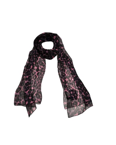 Foulard léopard en soie, Foulard rose - Vente en ligne de foulards - TOUTACOO.