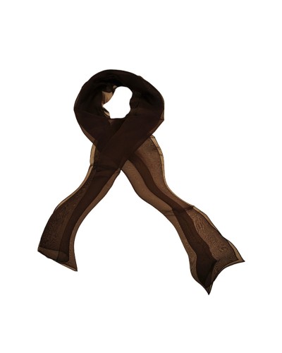 Foulard en soie marron cacao - Fabriqué en France - TOUTACOO.