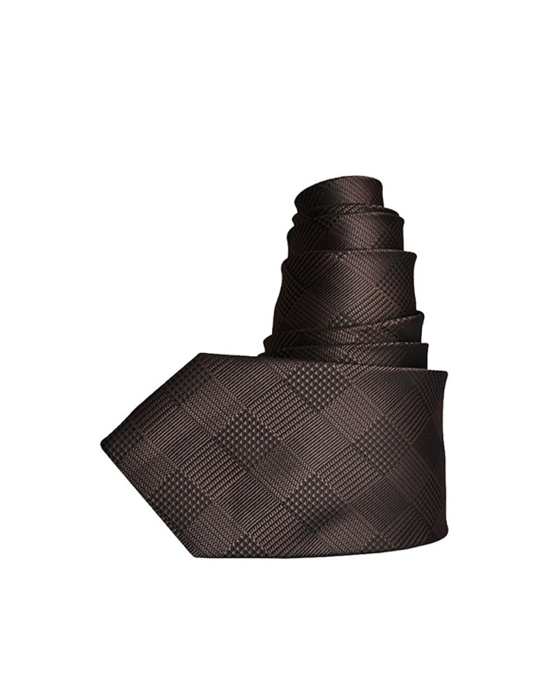 Cravate à carreaux Bronze - Vente en ligne de cravates Club - Toutacoo.