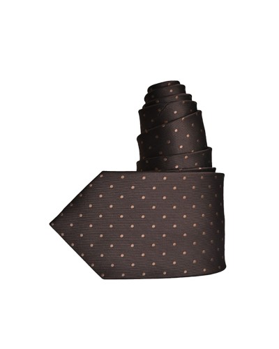 Cravate Plumetis marron - Vente en ligne de cravates fantaisie - Toutacoo.