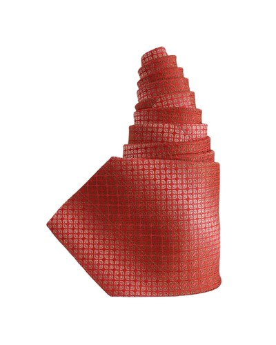 Cravate en soie rouge à carreaux - Vente en ligne de cravates - TOUTACOO.