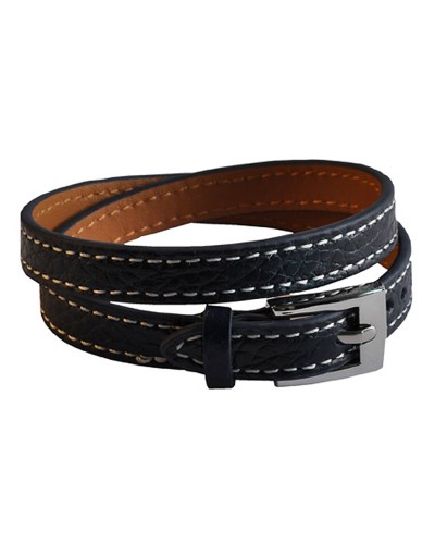 Bracelet cuir marine, bracelets en cuir pour femme, Boutique Toutacoo.