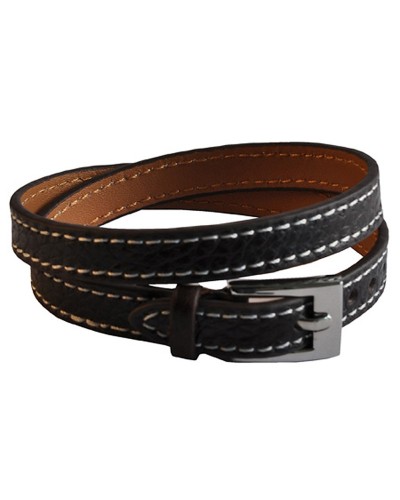 Bracelet cuir Dark Brown, bracelets en cuir pour femme, Boutique Toutacoo.