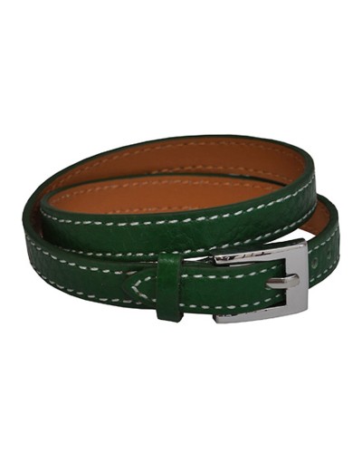 Bracelet cuir vert Amazonien, bracelets en cuir pour femme, Boutique Toutacoo.