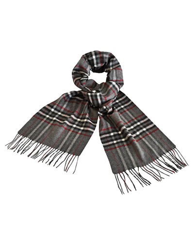 Echarpe à carreaux tartan grise - Toutacoo.