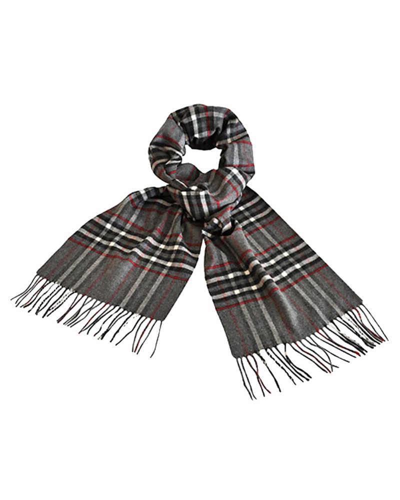 Echarpe à carreaux tartan grise - Toutacoo.