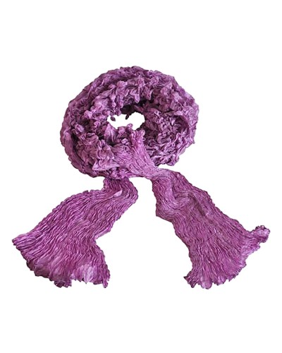 Echarpe en soie cloquée mauve, Toutacoo.
