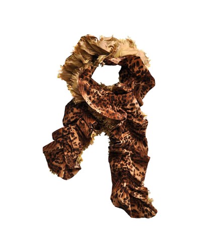 Echarpe boa velours, echarpe boa marron, TOUTACOO.