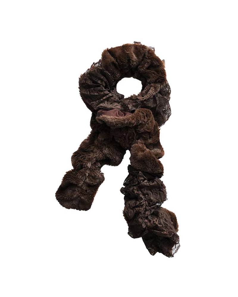 Echarpe fourrure, écharpe marron, TOUTACOO