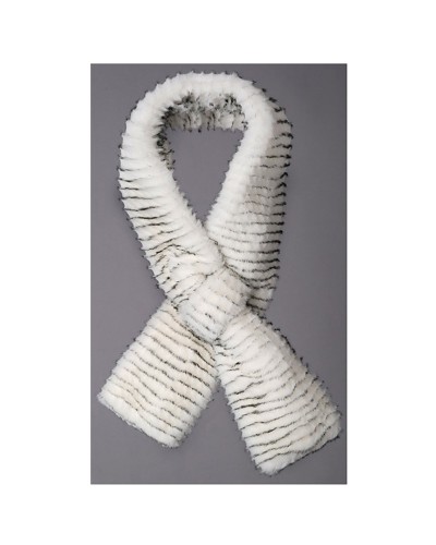 Echarpe fourrure bicolore, echarpe boa fourrure, Boutique TOUTACOO.