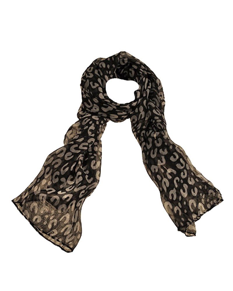 Echarpe léopard noire, echarpe mode, vente d'écharpes femme sur Toutacoo.