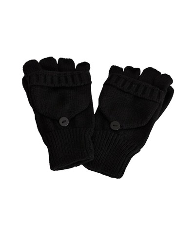 Mitaines noires avec moufle amovible - Toutacoo.
