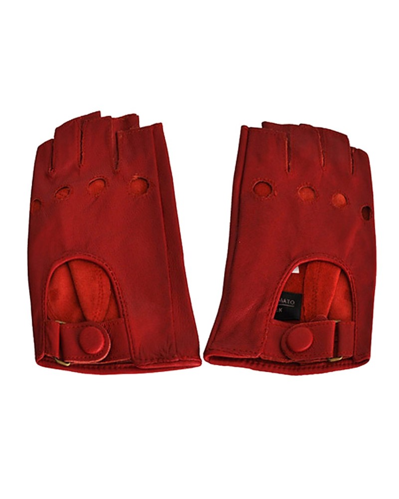 Mitaines en cuir rouge - Acheter mitaines femme - Toutacoo.