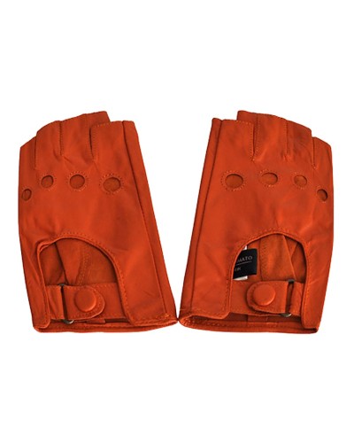 Mitaines en cuir orange - Toutacoo.