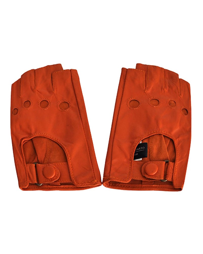 Mitaines en cuir orange - Toutacoo.