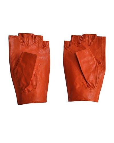 Mitaines en cuir orange - Toutacoo.