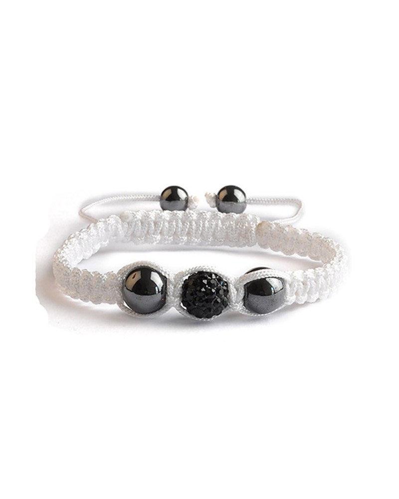 Bracelet Shamballa Noir - 1 perle de crytal - Toutacoo.