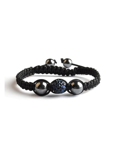 Bracelet Shamballa Bleu Montana - 1 perle en strass - Toutacoo.