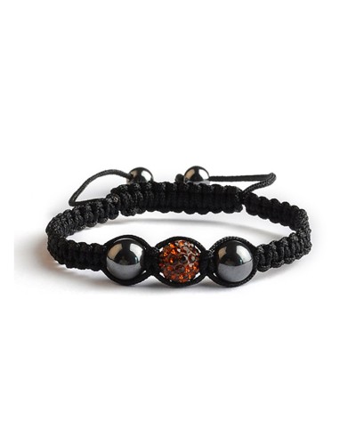 Bracelet Shamballa Topaze - 1 perle en strass - Toutacoo.