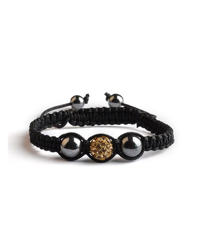 Bracelet Shamballa Ambre - 1 perle en strass - Toutacoo.