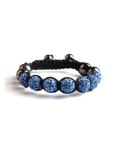 Bracelet Shamballa 7 perles Bleu clair - Toutacoo.