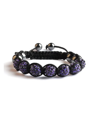 Bracelet Shamballa 7 perles Tanzanite - Toutacoo.
