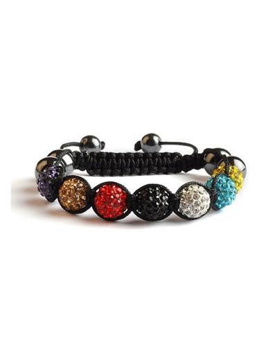 Bracelet Shamballa 7 perles Multicolore - Toutacoo.
