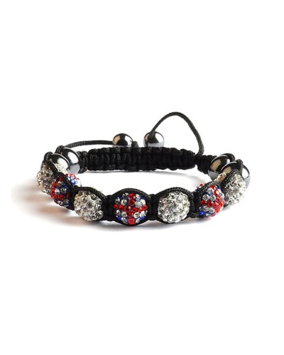 Bracelet Shamballa 7 perles UK / Blanc - Toutacoo.