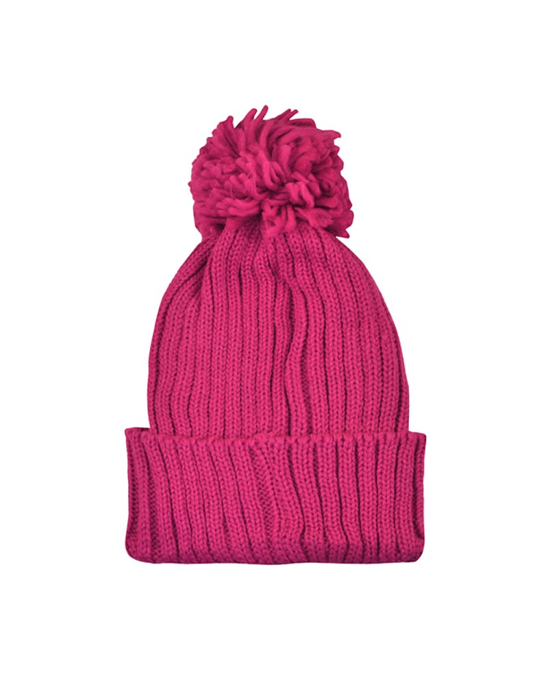 Bonnet pompon fushia - Acheter bonnets - TOUTACOO.