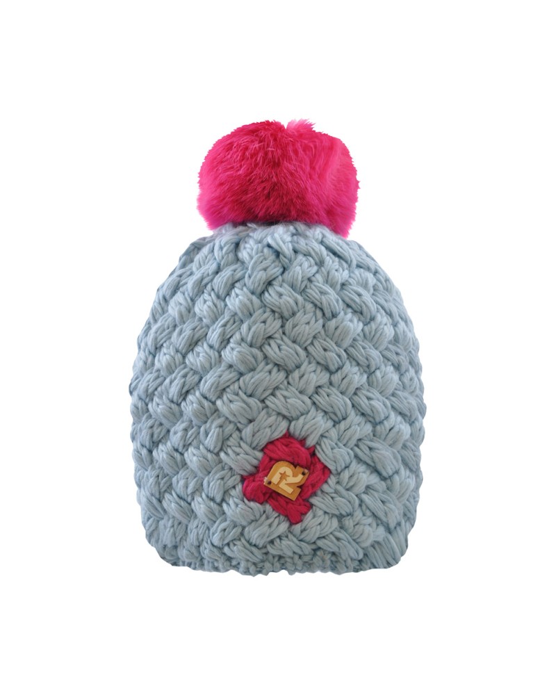Bonnet bicolore bleu - Vente de bonnets à pompon, Bleu - Toutacoo.