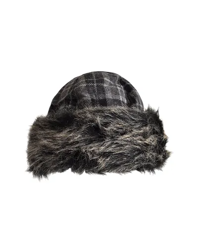 Toque fourrure écossais noir, toques et bonnets pour femme, Toutacoo.