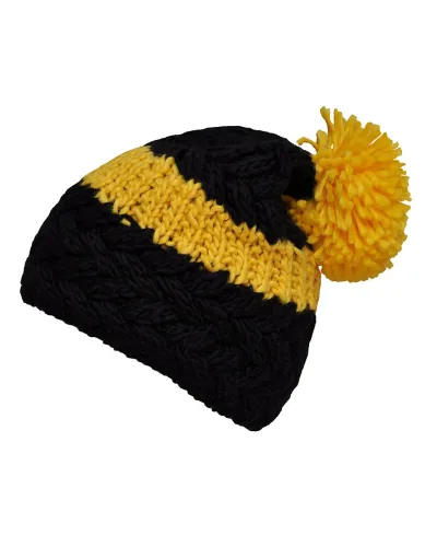 Bonnet bicolore jaune - Vente de bonnet en laine - Toutacoo.