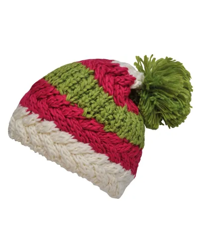 Bonnet tricolore fushia - Vente de bonnet en laine - Toutacoo.