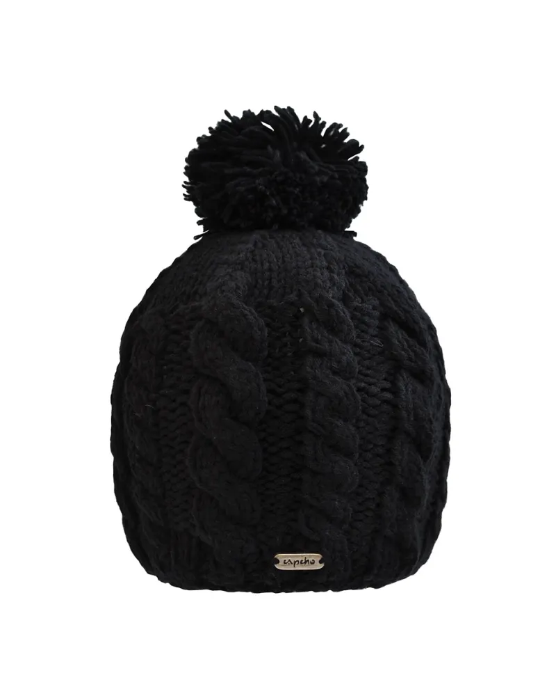 Bonnet Saki black - Vente de bonnet à pompon, Noir - Toutacoo.