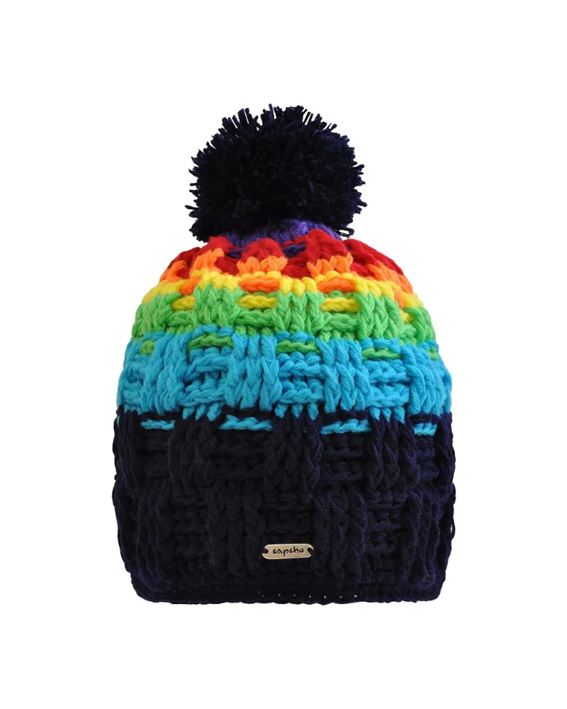 Bonnet City London - Vente de bonnet à pompon, Bleu - Toutacoo.