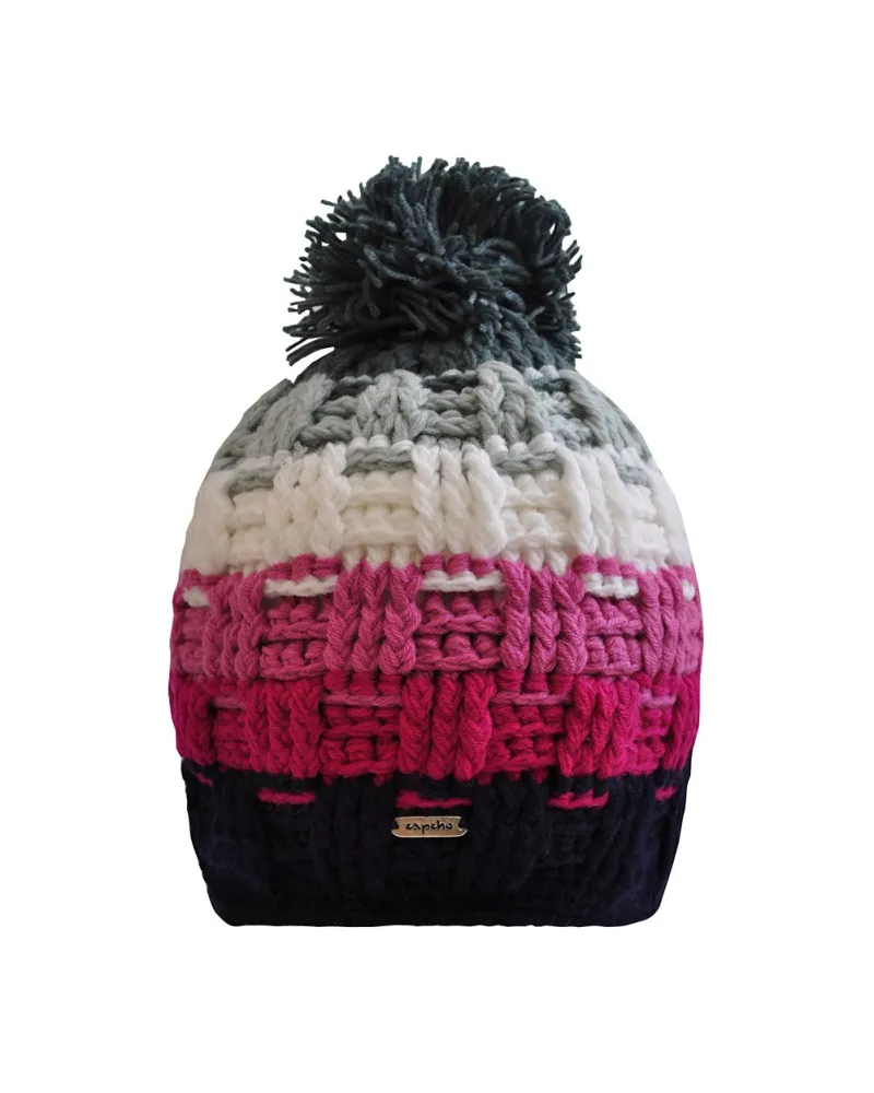 Bonnet Platine Pink - Vente de bonnet à pompon, Rose - Toutacoo.