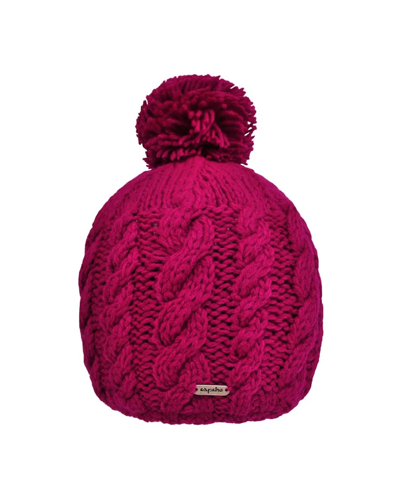 Bonnet Saki Pink - Vente de bonnet à pompon, Fushia - Toutacoo.