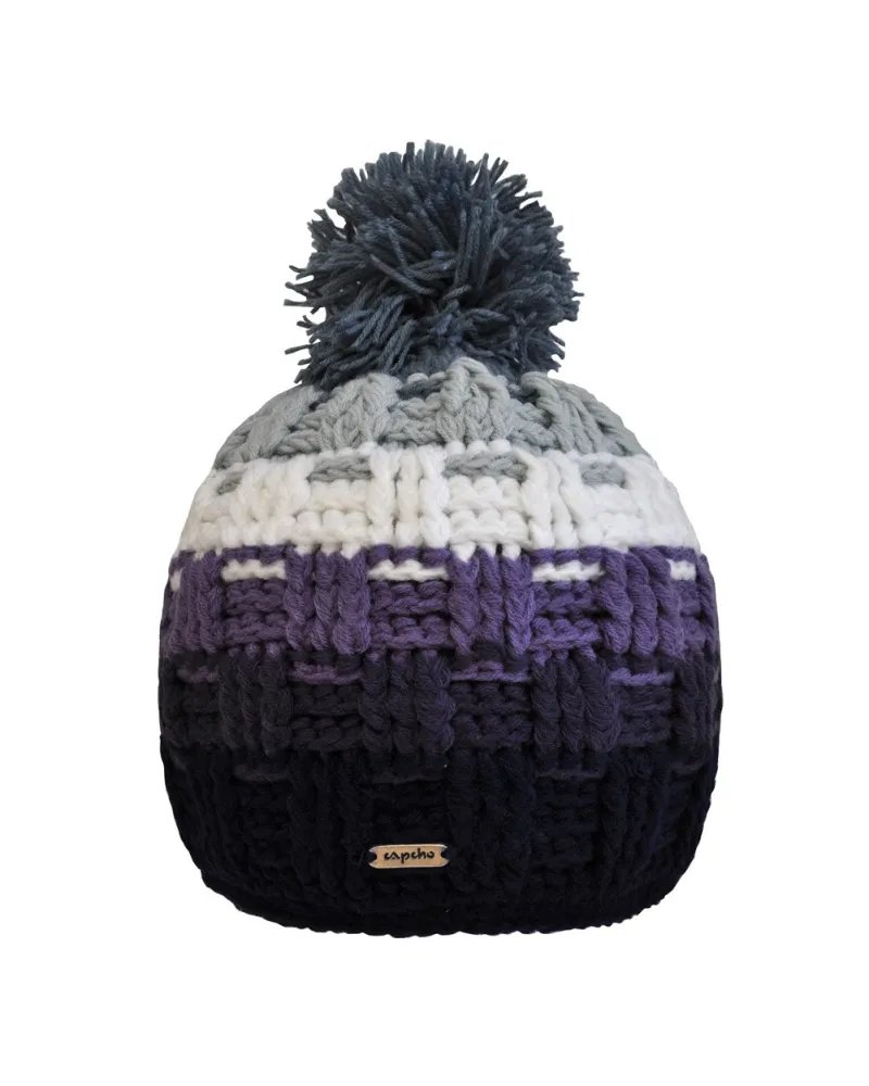 Bonnet Platine Purple - Vente de bonnet pompon pour l'hiver - Toutacoo.
