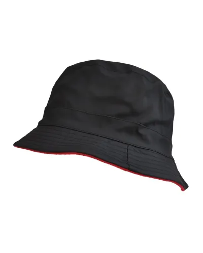 Bob de pluie noir / rouge - Vente de bob imperméable - Toutacoo.