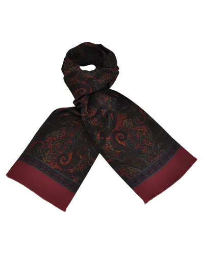 Foulard Carven rouge cachemire XL, foulard en soie homme Carven, Boutique TOUTACOO.