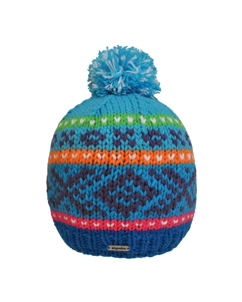Bonnet Givré Turquoise - Bonnet à pompon pour l'hiver et le ski - Toutacoo.