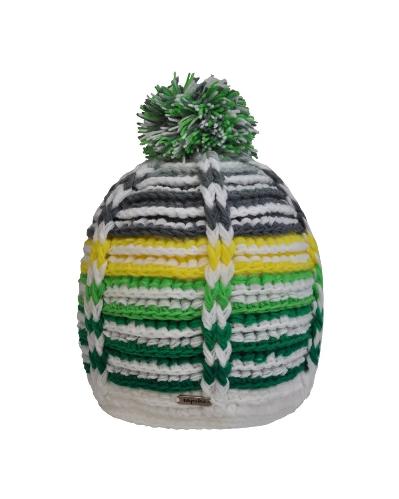 Bonnet Green Day - Bonnet à pompon pour l'hiver et le ski - Toutacoo.