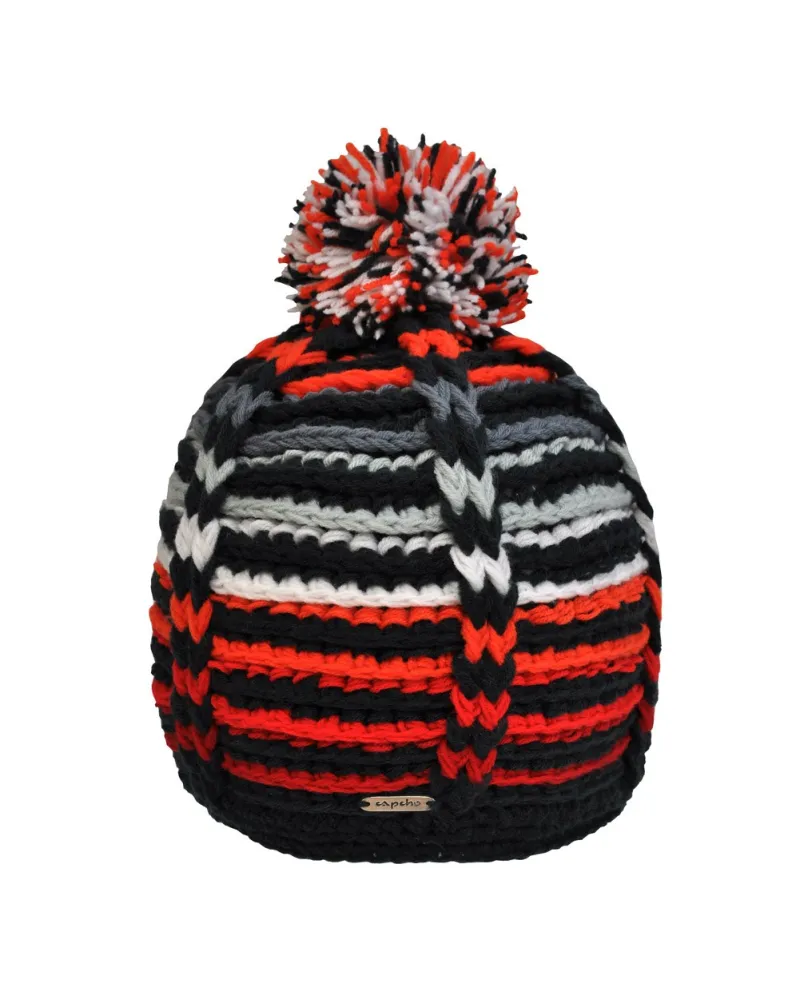 Bonnet Orange Star - Bonnet à pompon pour l'hiver et le ski - Toutacoo.