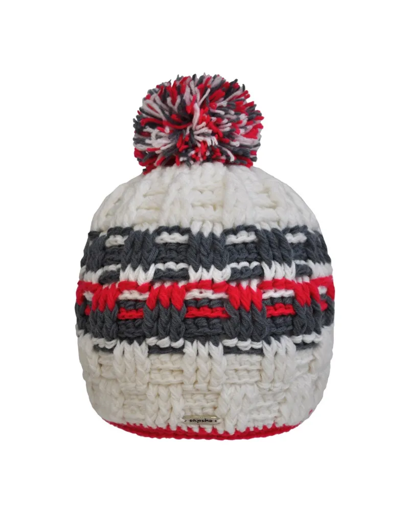 Bonnet Diamond Red - Bonnet à pompon pour l'hiver et le ski - Toutacoo.