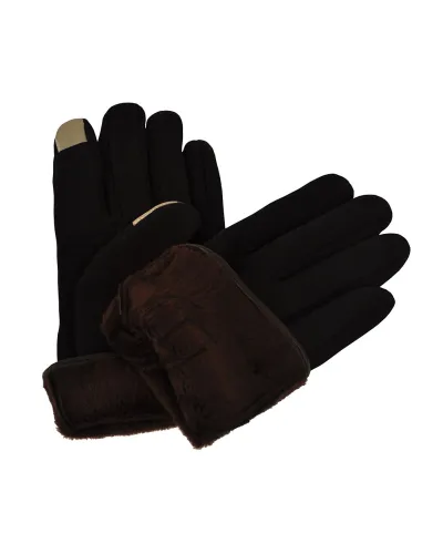 Gants tactiles marron pour femme. Toutacoo.